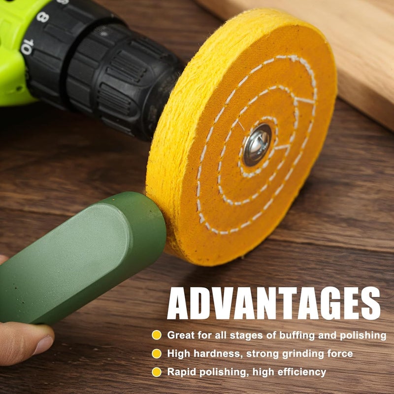 Medoon Drill Buffing Wheel Kits 9pcs, Polishing Wheel with Green Compound, High Density Polisher Buffing Wheels for Metal, Jewelry, Car, Aluminum, DIY Buffing & Finishing - Image 5